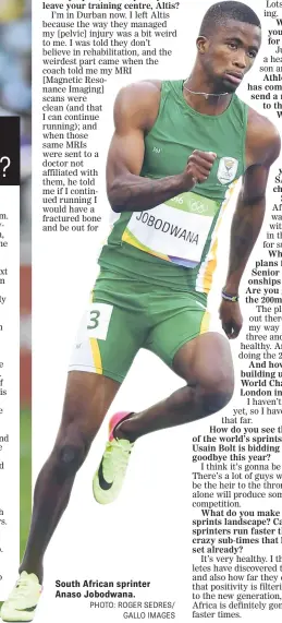  ?? PHOTO: ROGER SEDRES/ GALLO IMAGES ?? South African sprinter Anaso Jobodwana.