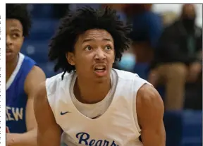  ?? (Arkansas Democrat-Gazette/Justin Cunningham) ?? Sylvan Hills junior Nick Smith, who is rated as one of the nation’s top players for the 2022 recruiting class, averaged 25 points, 5 rebounds and 4 assists per game this season, despite facing double and triple teams throughout the season.