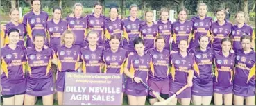  ?? ?? Our senior camogie team that are through to the Cork county quarter-final this Sunday in Caherlag.