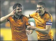  ??  ?? WHAT A GOAL: Chris Coady rushes to hug Neves