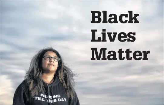  ?? ERIC WYNNE • THE CHRONICLE HERALD ?? Sharisha Benedict and her cousin organized the Take a Knee to Make a Stand rally in downtown Halifax this past spring. The event was held in support of the Black Lives Matter movement. Benedict is just one of many activists who led the BLM movement in Nova Scotia this year.