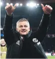  ??  ?? Ole Gunnar Solskjaer after beating PSG on Wednesday