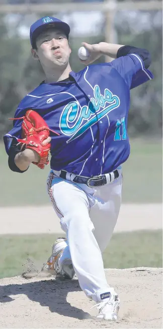 ?? Picture: MIKE BATTERHAM ?? Coomera Cubs pitcher Riki Saito.