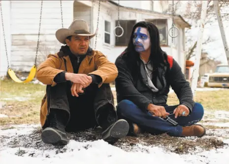  ?? Weinstein Co. photos ?? Above: Jeremy Renner (left) and Gil Birmingham star in “Wind River,” the third in a Western trilogy by writer-director Taylor Sheridan, right.