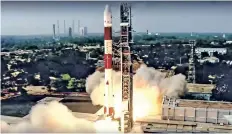  ??  ?? ISRO’s PSLV-C51 launches the Brazilian satellite Amazonia-1 from the Satish Dhawan Space Centre in Sriharikot­a, on Sunday