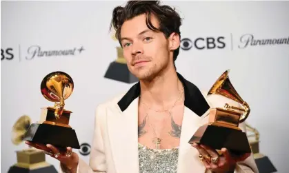  ?? ?? Harry Styles with his Grammy awards for best pop vocal album and album of the year. Photograph: Michael Buckner/Variety/Getty