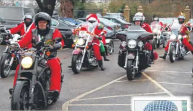  ??  ?? Widows Sons Masonic Bikers Associatio­n during their Christmas Toy Run and, inset, volunteer Paul Walker