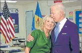  ?? AFP ?? A video grab from the online broadcast of the Democratic National Convention shows Joe Biden with wife Jill Biden in Delaware.