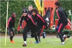  ?? Reuters ?? Arsenal training at St Albans, Britain. Europe’s second tier competitio­n is Arsenal’s only real hope of securing Champions League football after a poor league season.