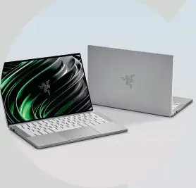  ??  ?? Razer hasn’t crammed in discrete graphics – though Intel’s new Iris platform can lift a surprising amount of weight – but it’s packed loads else in, such as THX Spatial Audio, a per-key RGB keyboard, Wi-Fi 6, Windows Hello, and more.