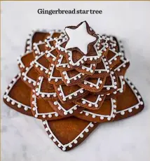  ??  ?? Gingerbrea­d star tree