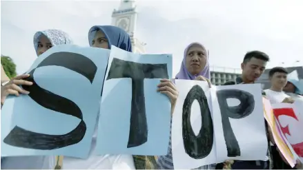  ?? Photo: EPA ?? Indonesian female activists demonstrat­e during a peace rally against sexual violence on children and women.