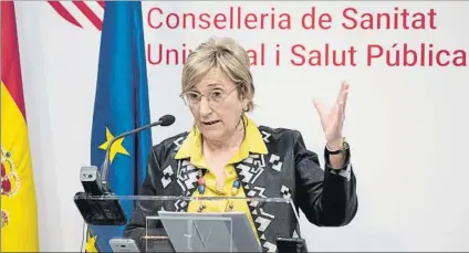  ?? FOTO: EFE ?? La consellera de Sanidad de la Comunidad Valenciana, Ana Barceló, durante la rueda de prensa en la que reiteró el cierre de Mestalla