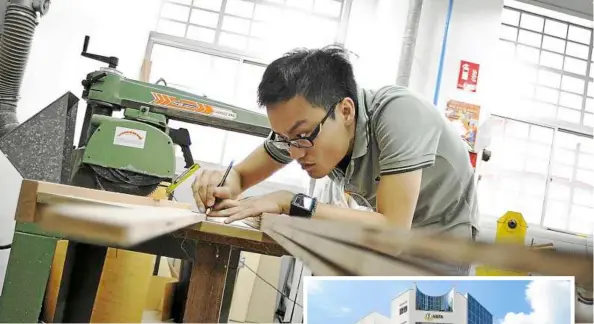 ??  ?? Furniture designing is one of the programmes offered at the Nanyang Academy of Fine Arts.
