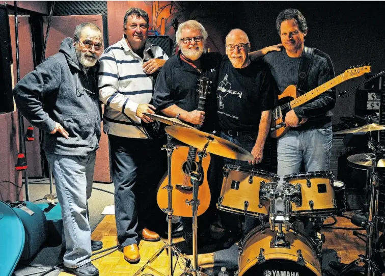  ?? Larry wong, the journal ?? The Rebels — from left, Gerry Dere, Dennis Paul, Barry Allen, Stu Mitchell and Gordie Matthews — rehearse for a Saturday reunion show at Century Casino.