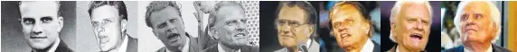  ?? ASSOCIATED PRESS FILE PHOTOS ?? The Rev. Billy Graham through the years.