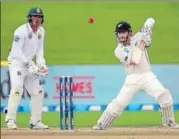  ?? AFP ?? New Zealand’s Kane Williamson on way to his 176 in the Test against South Africa on Tuesday.