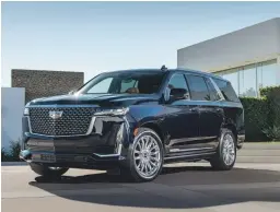  ?? CADILLAC/WALKER ?? Prices for the 2021 Cadillac Escalade start at $76,195.
