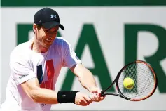  ?? — AFP photo ?? British Andy Murray attends a training session ahead of the Roland Garros 2017 French Tennis Open on May 26, 2017 in Paris.