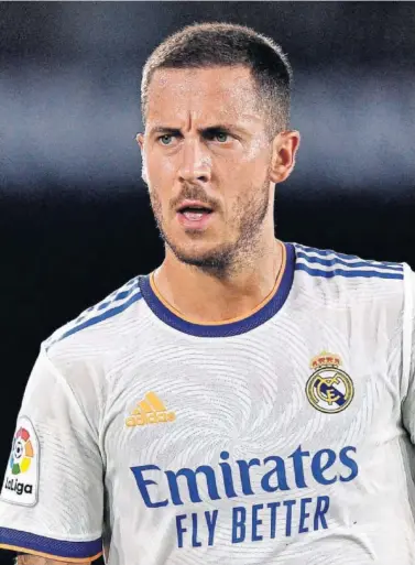  ??  ?? Hazard, durante un partido del Real Madrid esta temporada.