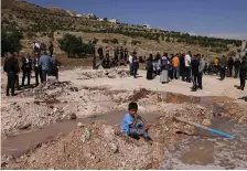  ?? AFP ?? The site of a EU-funded school demolished by the Israeli military in the village of Jubbet Adh Dhib, in the occupied West Bank