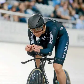  ?? MARK TAYLOR/STUFF ?? Jaime Nielsen was 189m shy of beating the overall world record, held by American Evelyn Stevens.