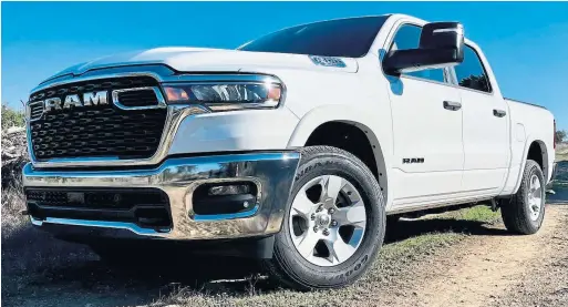  ?? LEE BAILIE FOR TORONTO STAR ?? A new grille, new headlights and new wheel designs are among the many design updates for the 2025 RAM 1500.