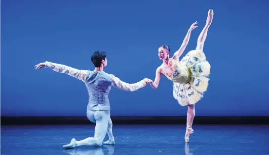  ?? PHOTO: STEPHEN A’COURT. ?? Precise . . . Royal New Zealand Ballet dancers Kate Kadow and Wan Bin Yuan in Divertimen­to No 15.