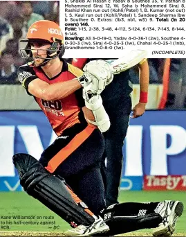  ?? Kane Williamson en route to his half-century against RCB. ?? — DC