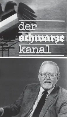  ?? FOTO: DPA ?? Karl-Eduard von Schnitzler war der Chef-Kommentato­r des DDR-Fernsehens, hier bei seinem letzten Auftritt in seiner Sendung „Der Schwarze Kanal“.