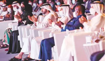  ?? Virendra Saklani/Gulf News ?? ■
Shaikh Hamdan Bin Mohammad Bin Rashid Al Maktoum at the Global Business Forum Africa at Expo 2020 Dubai yesterday.