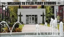  ?? AJC FILE 2019 ?? The entrance to Tyler Perry Studios, shown in 2019, is located on the grounds of the former Fort McPherson in Atlanta. It is now one of the largest filming campuses in the country.