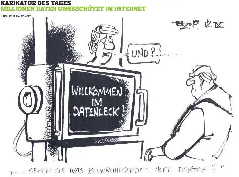 Karikatur Des es Millionen Daten Ungeschutzt Im Internet Pressreader