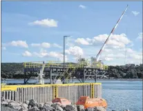  ?? JOE GIBBONS/THE TELEGRAM ?? A new crane was erected at the Marine Institute’s Holyrood Marine Base.