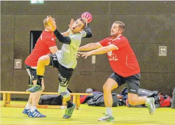  ?? FOTO: ALEXANDER HOTH ?? Steuert sechs Treffer zur geglückten Wiedergutm­achung seiner TSG Ailingen gegen den TV Weingarten II bei: Karsten Freise (am Ball).