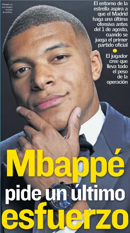  ??  ?? Mbappé, en una imagen reciente de archivo.