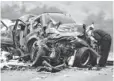  ?? WATCHARA PHOMICINDA, AP ?? Officials investigat­e a deadly accident scene in California on Feb. 9.