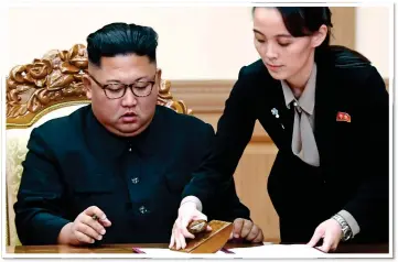  ??  ?? TRUSTED SIBLING: Kim Jong Un with sister Kim Yo-jong in Pyongyang