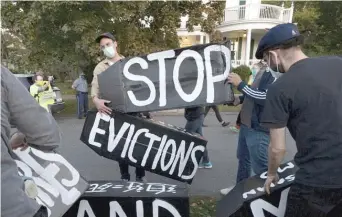  ?? MICHAEL DWYER/AP FILES ?? Last week, a federal judge in Texas ruled that the Constituti­on does not give the federal government the power to force landlords to house tenants who do not pay their rent.