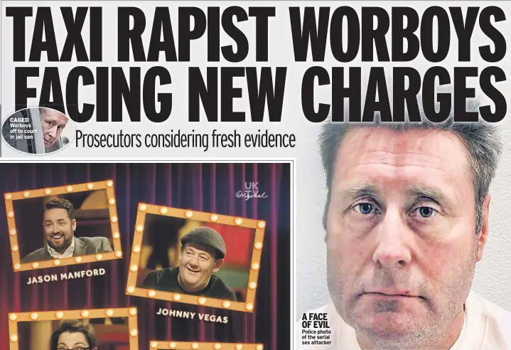  ??  ?? CAGED Worboys off to court in jail van A FACE OF EVIL Police photo of the serial sex attacker