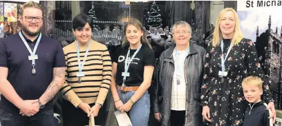  ??  ?? Attending the remembranc­e service are (from left) Jack Layden, Jackie Harding, Beth Candy, Margaret Lillis, Jo Boyd and Charlie Boyd