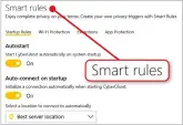  ?? ?? Cyberghost’s Smart Rules automatica­lly connect specific apps to VPN servers
