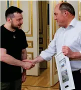  ?? ?? Talks: Volodymyr Zelensky meeting Ben Wallace in Kyiv yesterday