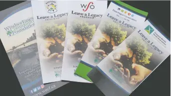  ??  ?? Local charities partner with the Windsoress­ex Community Foundation for their Leave a Legacy program, which is explained in these brochures.
SUPPLIED