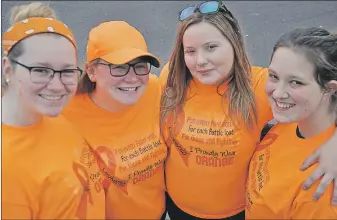  ?? ASHLEY THOMPSON/SALTWIRE NETWORK ?? Kallie Allen, Destiny Kelly, Megan Hiltz and Kaitlyn Allen rallied for a recent Fun Fair and Auction benefit in support of their friend, Haylie Arenburg. Arenburg, 18, is in Halifax undergoing treatments for leukemia.