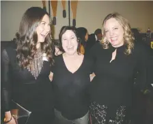  ??  ?? Having a great time at Brookline’s celebratio­n are Brookline’s Katie Temple, left, Lisa Libin and Leanna Kruk.