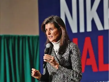  ?? ?? Former South Carolina Governor Nikki Haley