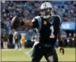  ?? NELL REDMOND - THE ASSOCIATED PRESS ?? FILE - In this Sunday, Nov. 4, 2018, file photo, Carolina Panthers quarterbac­k Cam Newton runs with the football against the Tampa Bay Buccaneers in the second half of an NFL football game in Charlotte, N.C. The Panthers face the Steelers on Thursday in Pittsburgh.