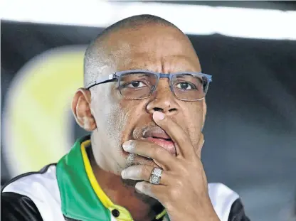  ?? Picture: Antonio Muchave ?? ANC spokespers­on Pule Mabe is accused of sexual harassment by a woman whose pay was cut, he says, for legitimate reasons.