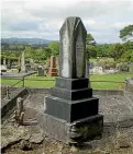  ??  ?? Matthew Turbott, son of Tu¯a¯kau settlers James and Catherine, drowned in a boating accident on Lake Waikare the day before the opening of the duckshooti­ng season in 1906. He was buried in Tu¯a¯kau Cemetery. The urn sitting now at the base would make...